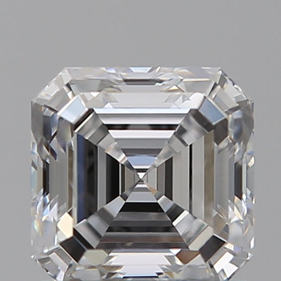 1.03 Carat Asscher Lab Diamond with  Cut Diamond in 14KT  view 1
