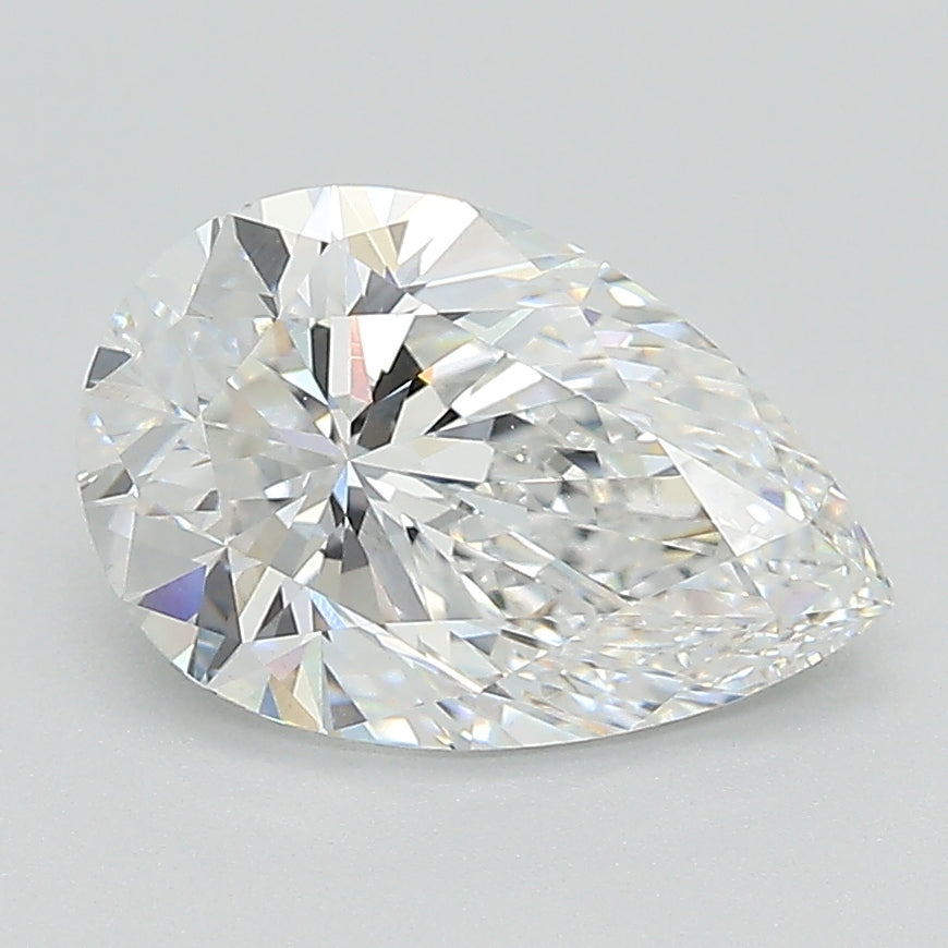 2.0 Carat Pear Lab Diamond with  Cut Diamond in 14KT  view 1
