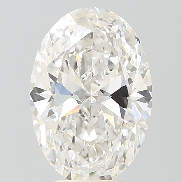 4.36 Carat Oval Lab Diamond with  Cut Diamond in 14KT  view 1
