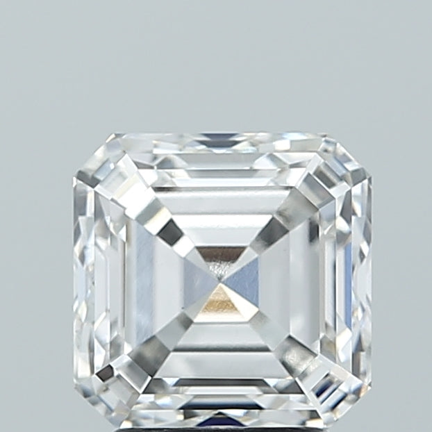 3.14 Carat Asscher Lab Diamond with  Cut Diamond in 14KT  view 1
