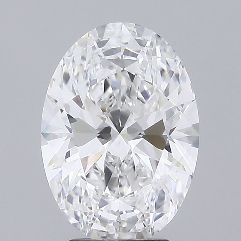 4.04 Carat Oval Lab Diamond with  Cut Diamond in 14KT  view 1
