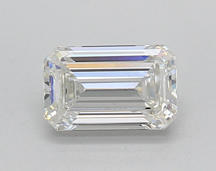 1.01 Carat Emerald Lab Diamond with  Cut Diamond in 14KT  view 1
