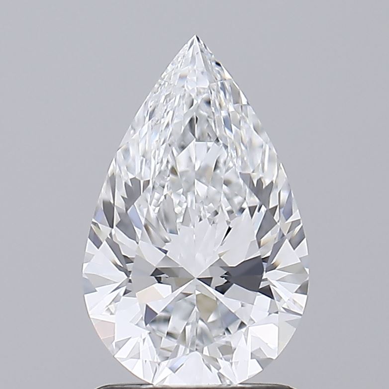1.29 Carat Pear Lab Diamond with  Cut Diamond in 14KT  view 1
