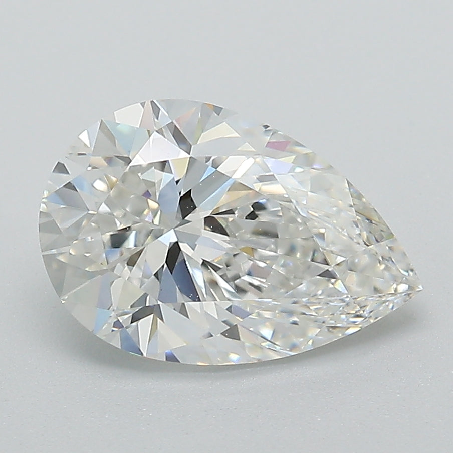 2.53 Carat Pear Lab Diamond with  Cut Diamond in 14KT  view 1
