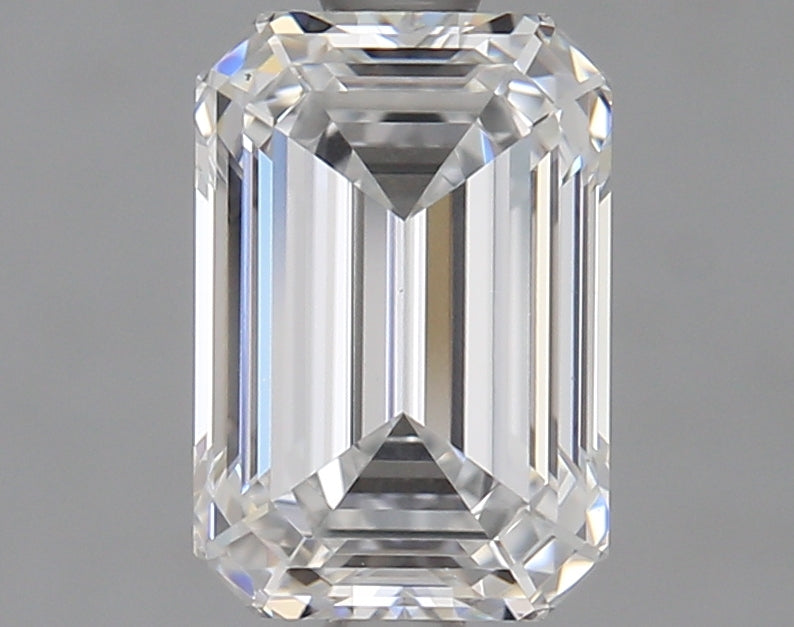 1.51 Carat Emerald Lab Diamond with  Cut Diamond in 14KT  view 1
