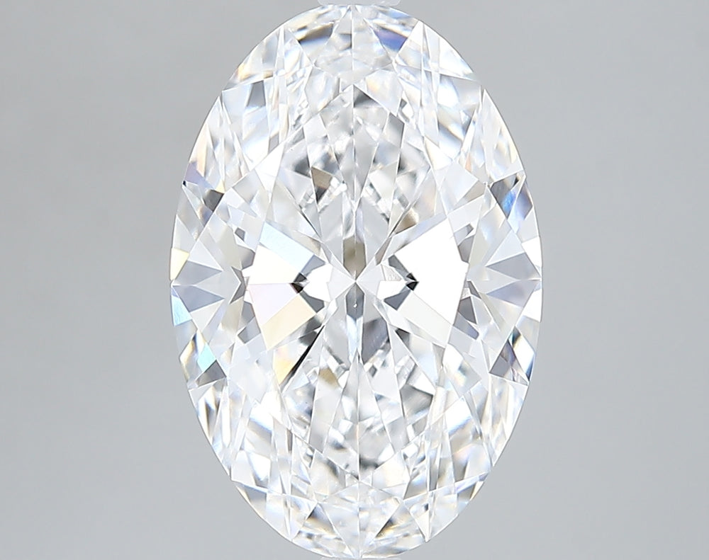 3.27 Carat Oval Lab Diamond with  Cut Diamond in 14KT  view 1

