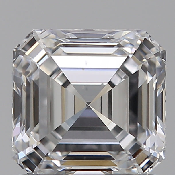 1.22 Carat Asscher Lab Diamond with  Cut Diamond in 14KT  view 1

