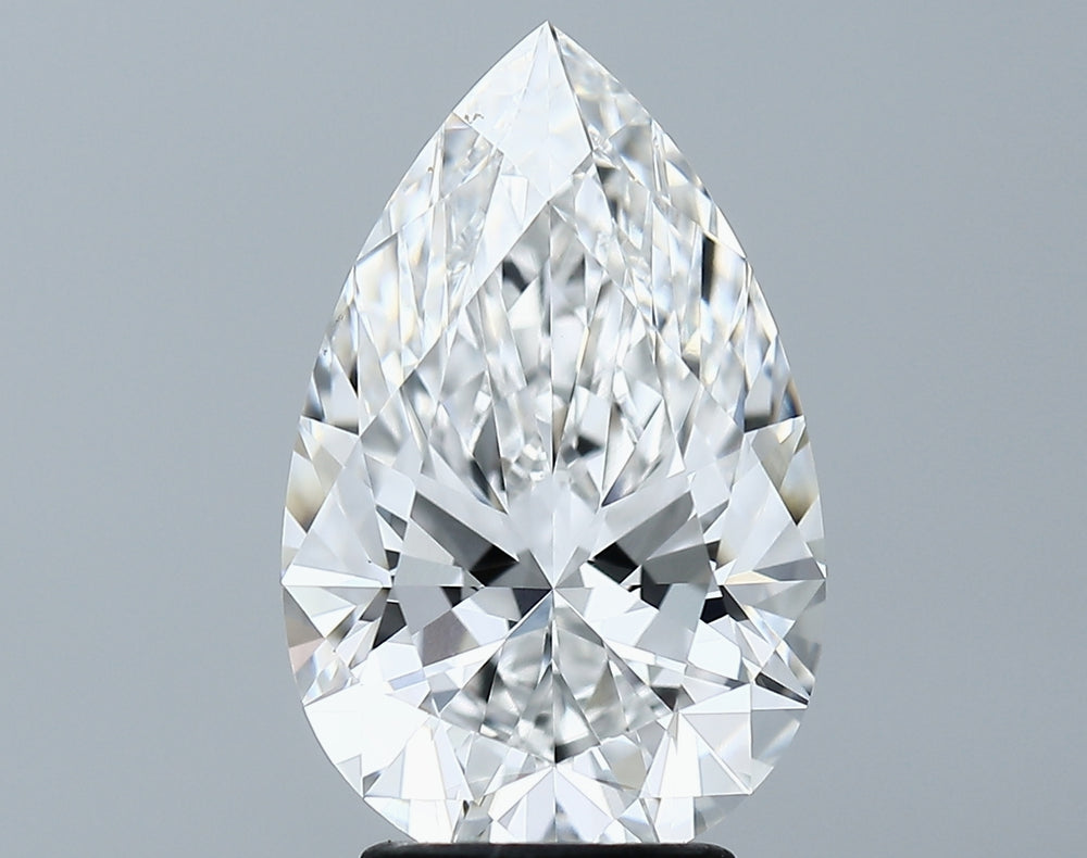 3.47 Carat Pear Lab Diamond with  Cut Diamond in 14KT  view 1
