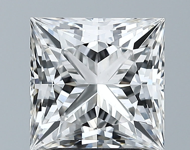 3.41 Carat Princess Lab Diamond with  Cut Diamond in 14KT  view 1
