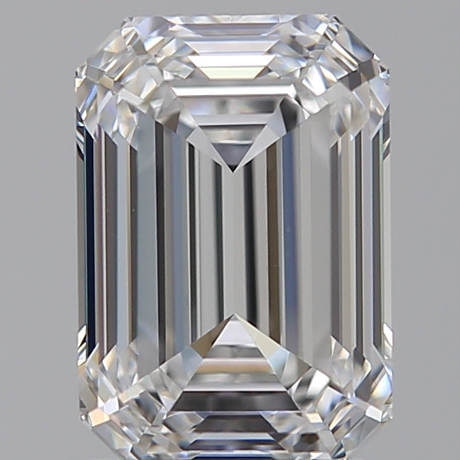 2.01 Carat Emerald Lab Diamond with  Cut Diamond in 14KT  view 1
