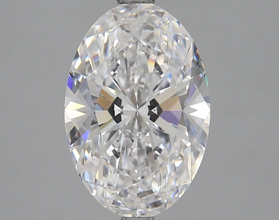 2.71 Carat Oval Lab Diamond with  Cut Diamond in 14KT  view 1
