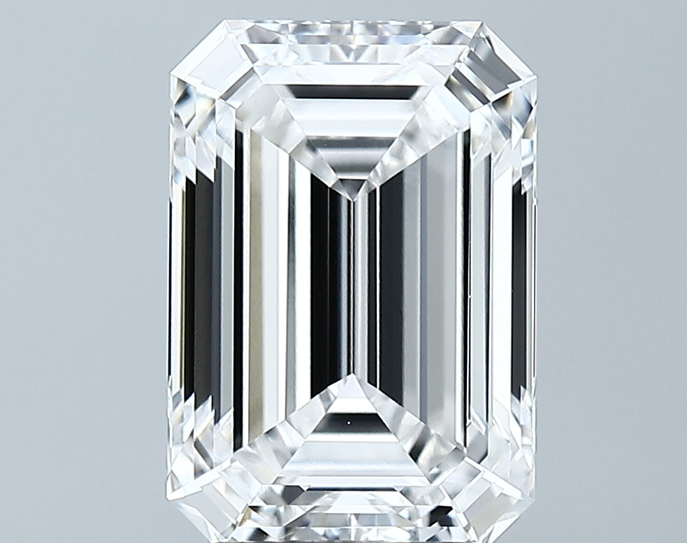 4.0 Carat Emerald Lab Diamond with  Cut Diamond in 14KT  view 1
