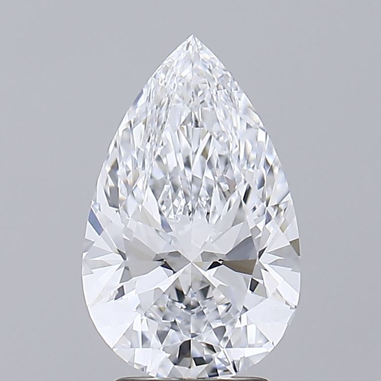 3.02 Carat Pear Lab Diamond with  Cut Diamond in 14KT  view 1
