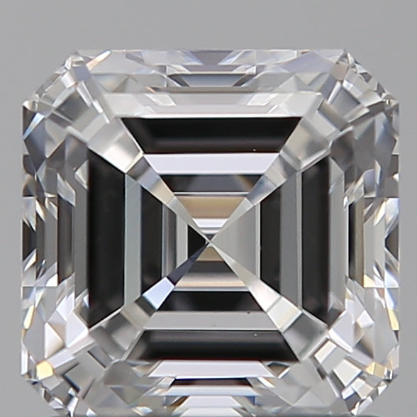 1.24 Carat Asscher Lab Diamond with  Cut Diamond in 14KT  view 1
