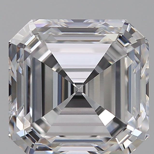 2.03 Carat Asscher Lab Diamond with  Cut Diamond in 14KT  view 1

