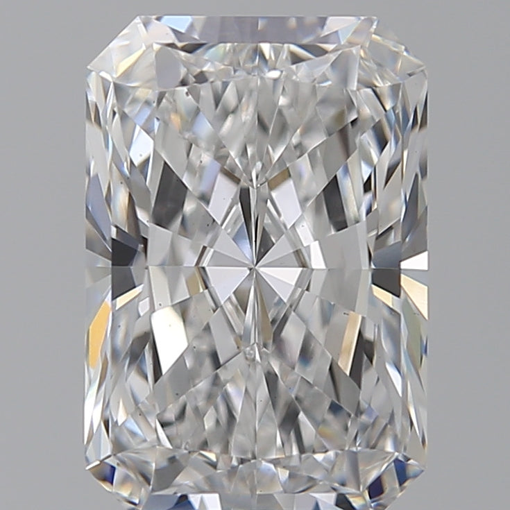 4.06 Carat Radiant Lab Diamond with  Cut Diamond in 14KT  view 1

