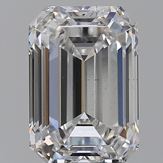 3.1 Carat Emerald Lab Diamond with  Cut Diamond in 14KT  view 1
