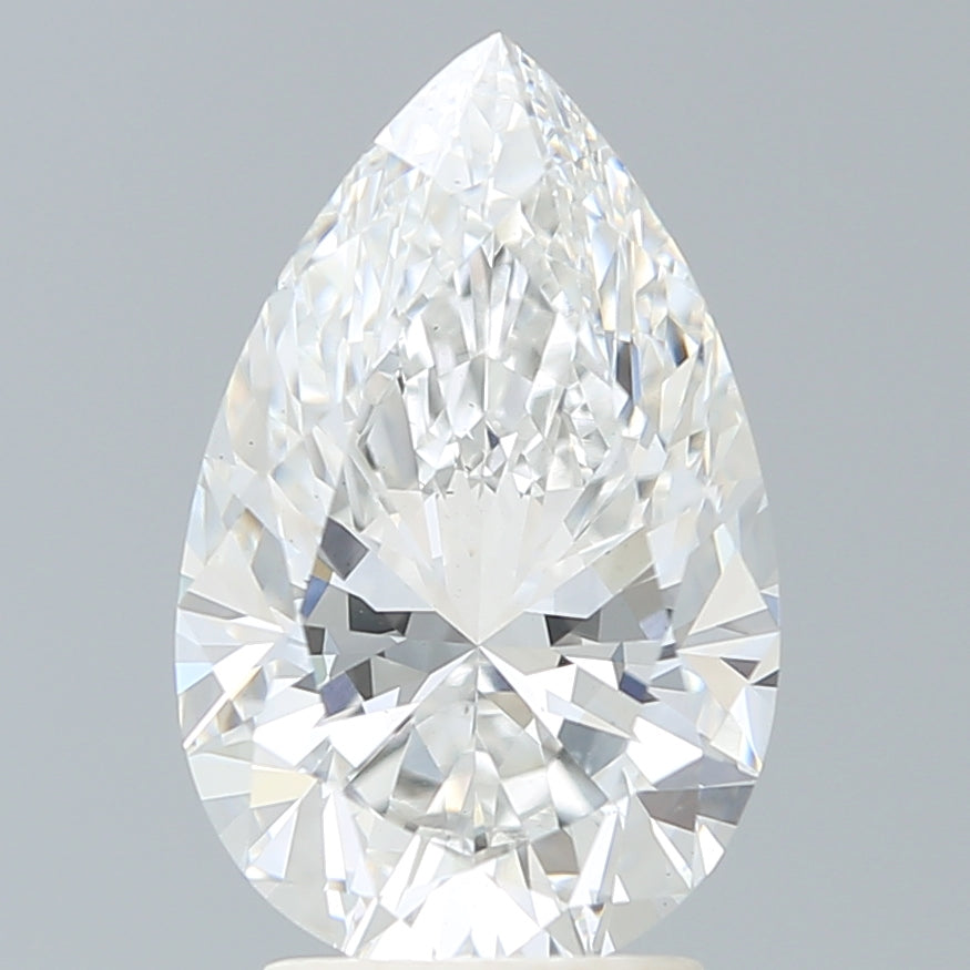 3.23 Carat Pear Lab Diamond with  Cut Diamond in 14KT  view 1
