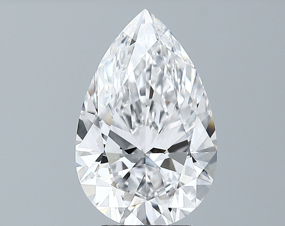 3.16 Carat Pear Lab Diamond with  Cut Diamond in 14KT  view 1
