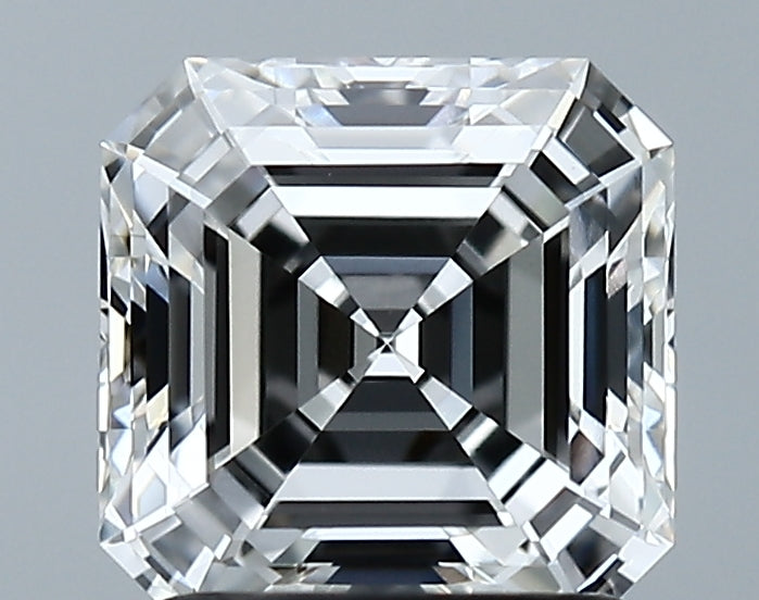1.55 Carat Asscher Lab Diamond with  Cut Diamond in 14KT  view 1
