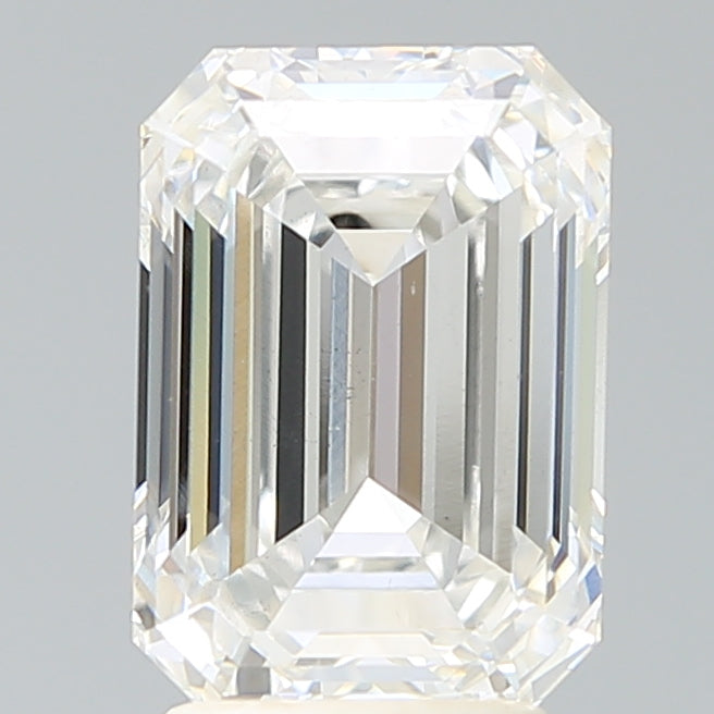 3.38 Carat Emerald Lab Diamond with  Cut Diamond in 14KT  view 1
