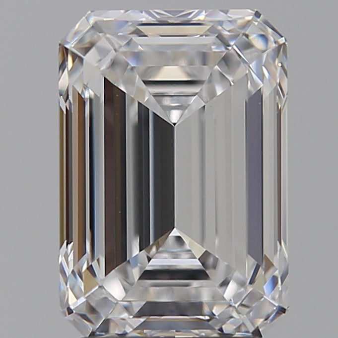 3.04 Carat Emerald Lab Diamond with  Cut Diamond in 14KT  view 1
