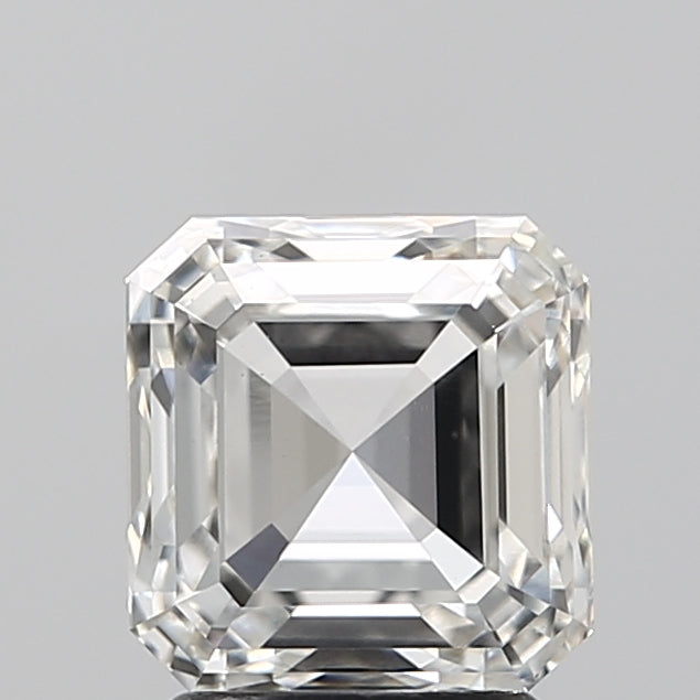 2.51 Carat Asscher Lab Diamond with  Cut Diamond in 14KT  view 1
