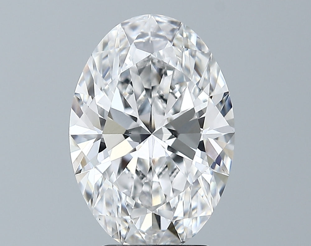 3.67 Carat Oval Lab Diamond with  Cut Diamond in 14KT  view 1
