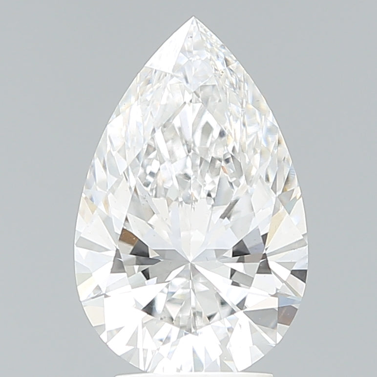 3.35 Carat Pear Lab Diamond with  Cut Diamond in 14KT  view 1
