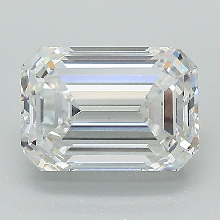1.73 Carat Emerald Lab Diamond with  Cut Diamond in 14KT  view 1
