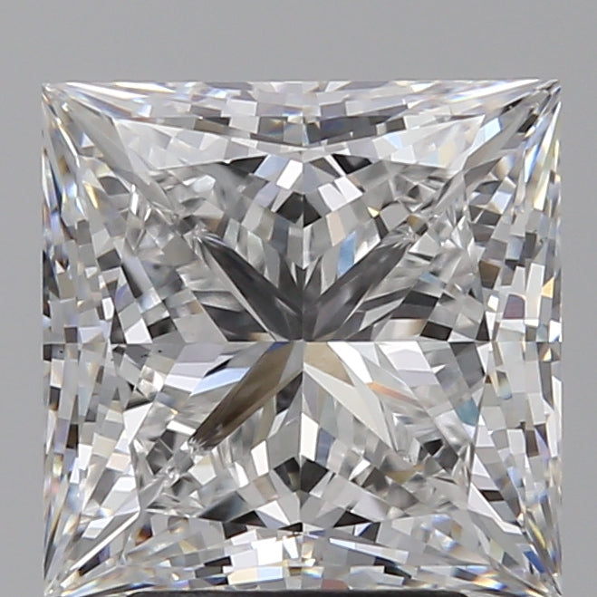 3.53 Carat Princess Lab Diamond with  Cut Diamond in 14KT  view 1
