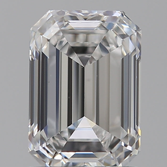 1.5 Carat Emerald Lab Diamond with  Cut Diamond in 14KT  view 1
