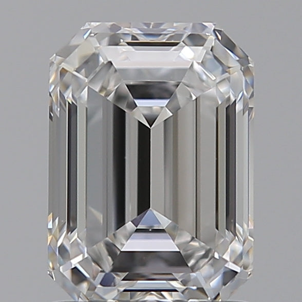 1.57 Carat Emerald Lab Diamond with  Cut Diamond in 14KT  view 1
