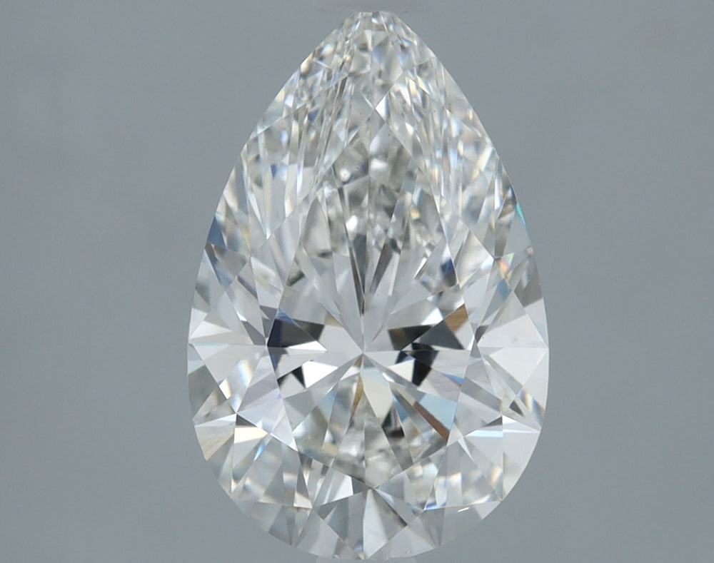 1.41 Carat Pear Lab Diamond with  Cut Diamond in 14KT  view 1
