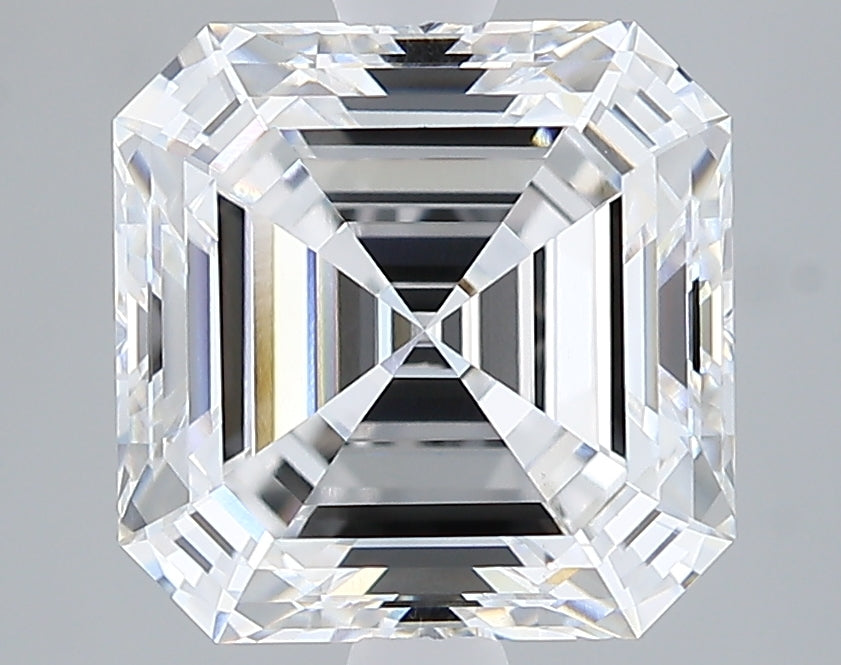 2.86 Carat Asscher Lab Diamond with  Cut Diamond in 14KT  view 1
