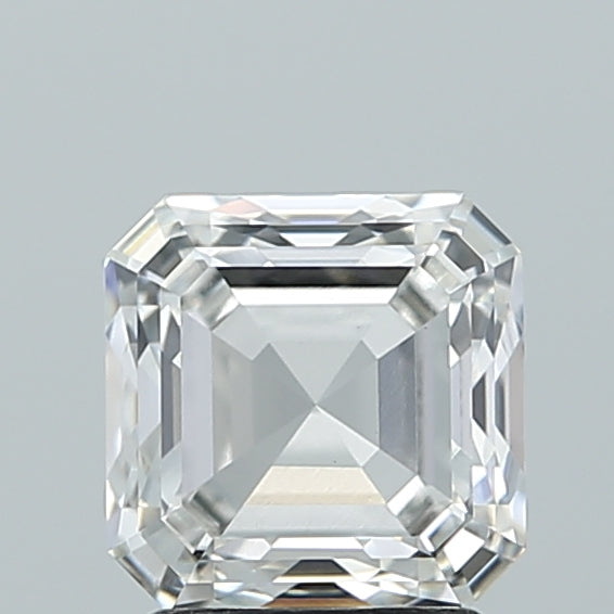 2.24 Carat Asscher Lab Diamond with  Cut Diamond in 14KT  view 1
