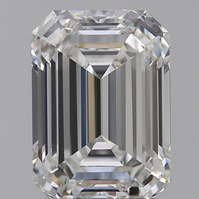 1.59 Carat Emerald Lab Diamond with  Cut Diamond in 14KT  view 1
