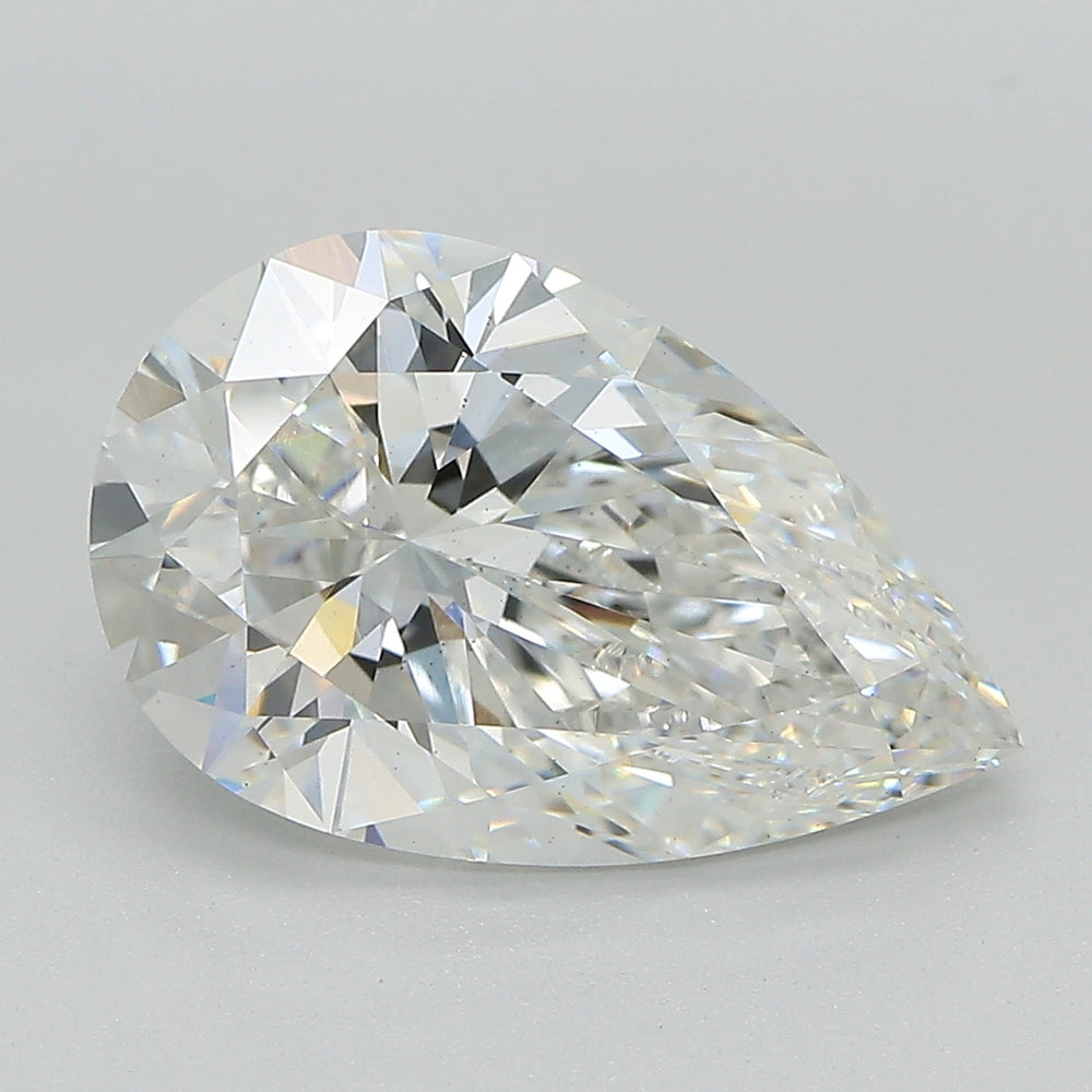 3.89 Carat Pear Lab Diamond with  Cut Diamond in 14KT  view 1
