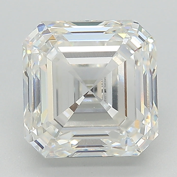2.53 Carat Asscher Lab Diamond with  Cut Diamond in 14KT  view 1
