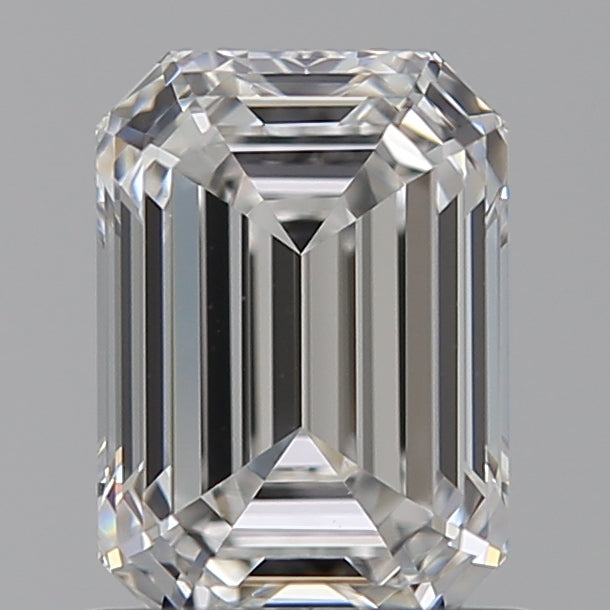 1.05 Carat Emerald Lab Diamond with  Cut Diamond in 14KT  view 1
