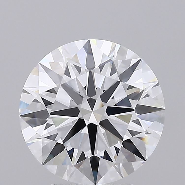 3.7 Carat Round Lab Diamond with  Cut Diamond in 14KT  view 1
