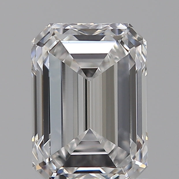 1.06 Carat Emerald Lab Diamond with  Cut Diamond in 14KT  view 1

