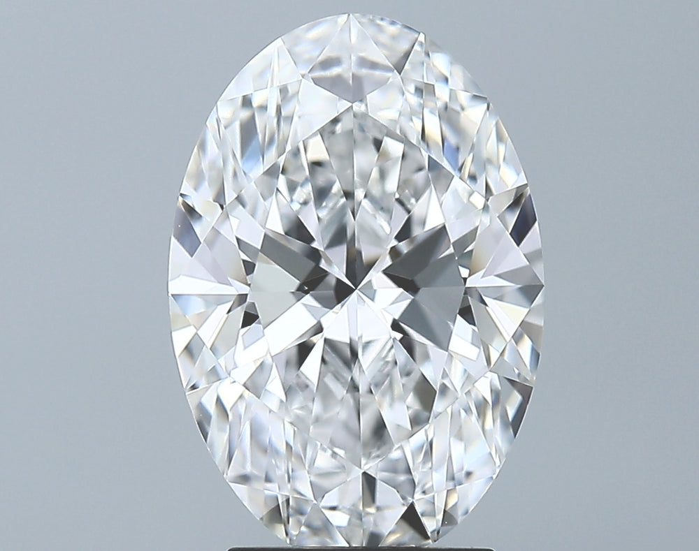 3.2 Carat Oval Lab Diamond with  Cut Diamond in 14KT  view 1
