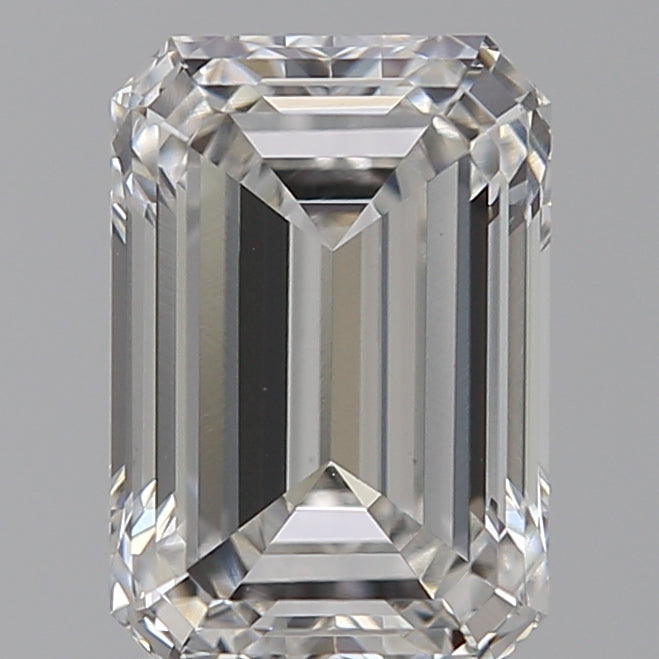 2.01 Carat Emerald Lab Diamond with  Cut Diamond in 14KT  view 1
