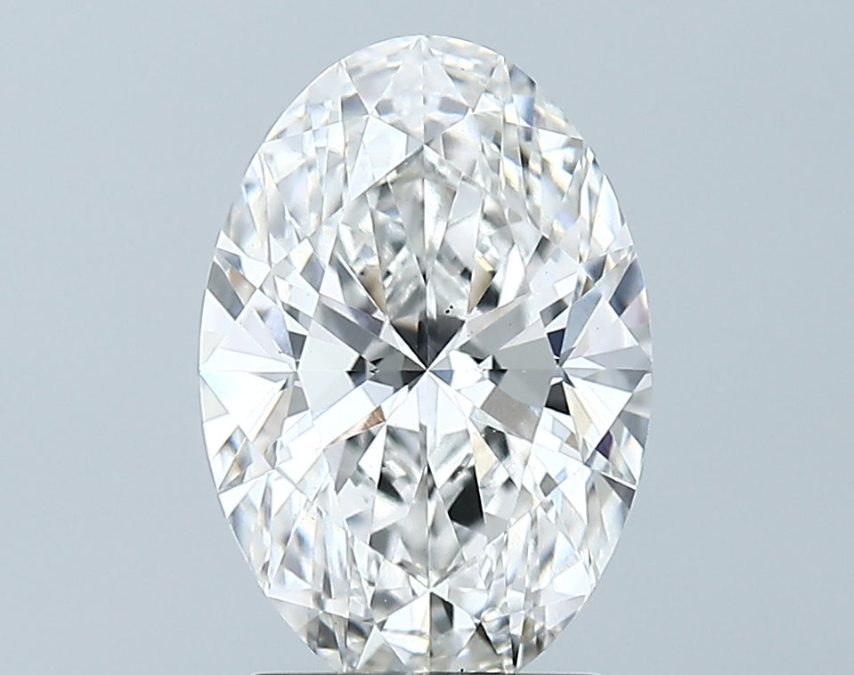 2.26 Carat Oval Lab Diamond with  Cut Diamond in 14KT  view 1
