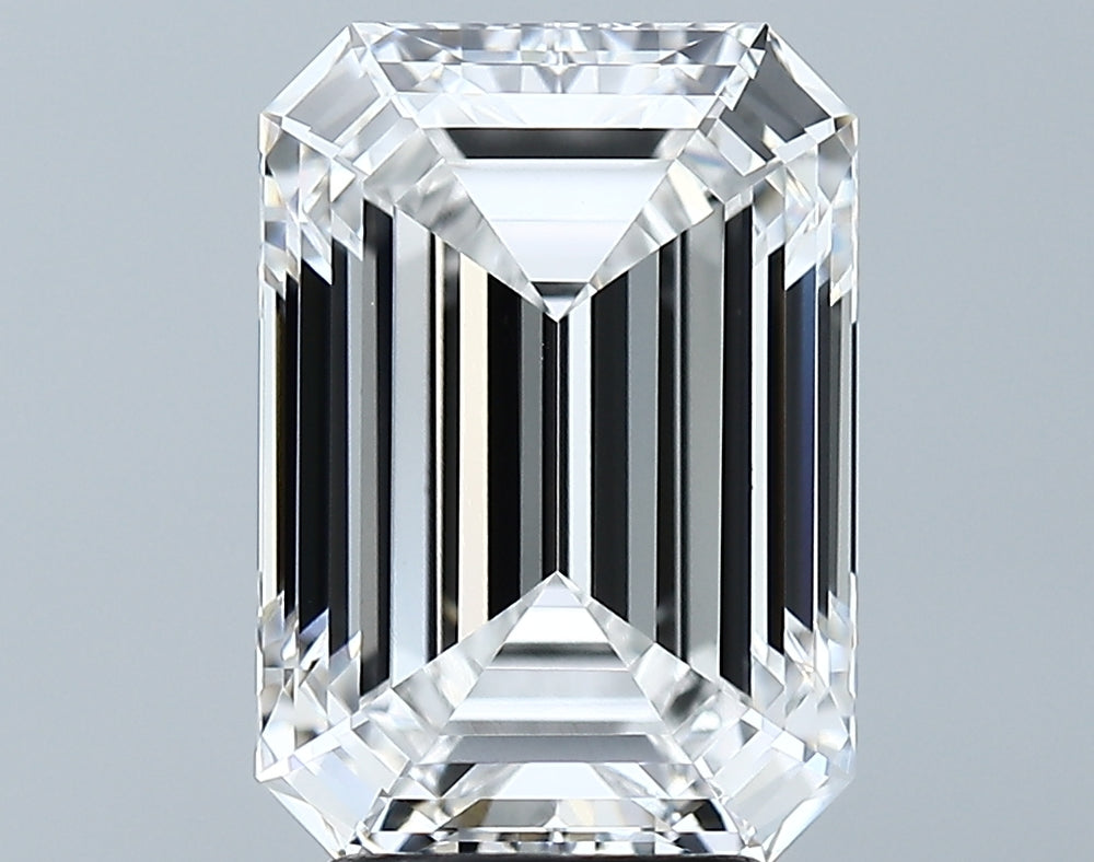 3.8 Carat Emerald Lab Diamond with  Cut Diamond in 14KT  view 1
