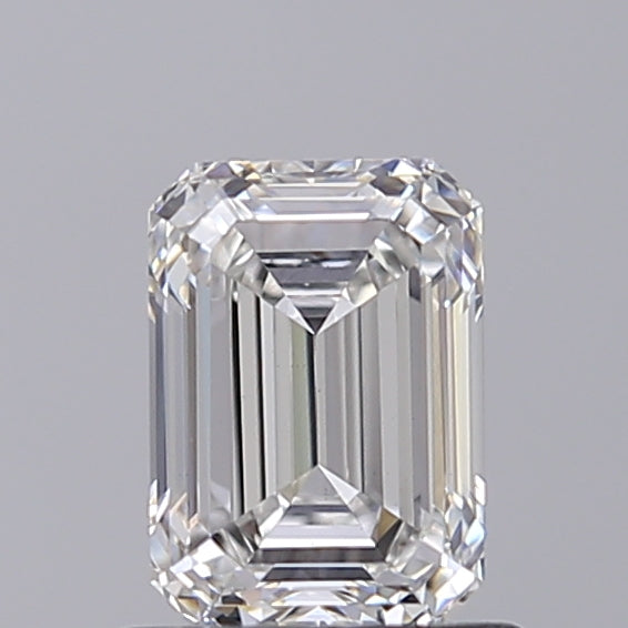 1.0 Carat Emerald Lab Diamond with  Cut Diamond in 14KT  view 1

