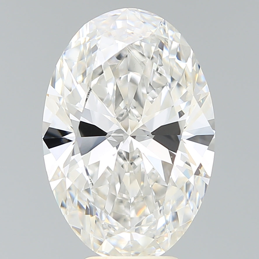 6.46 Carat Oval Lab Diamond with  Cut Diamond in 14KT  view 1
