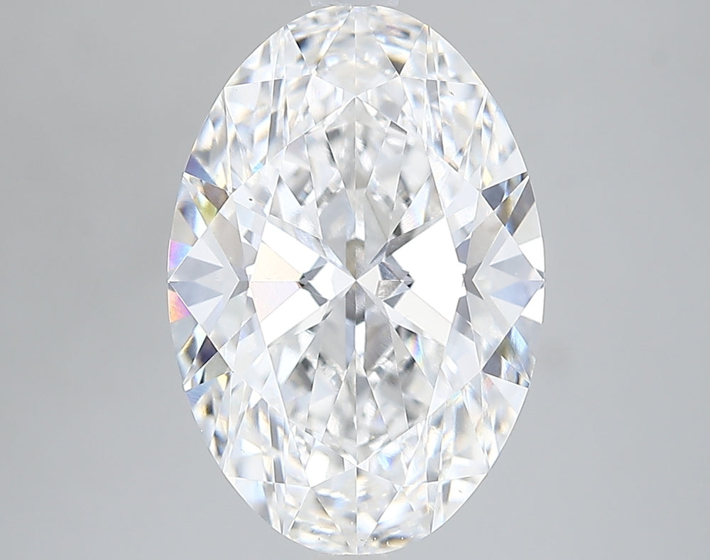 3.86 Carat Oval Lab Diamond with  Cut Diamond in 14KT  view 1
