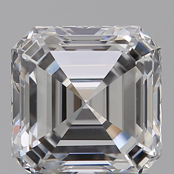 1.15 Carat Asscher Lab Diamond with  Cut Diamond in 14KT  view 1
